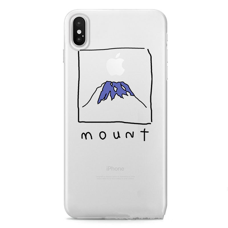 Japan Fuji Mountain Clear Case for iPhone cover X XR 11 Pro xs max case Graffiti Phone case silicon for coque iPhone 7 8 6S Plus