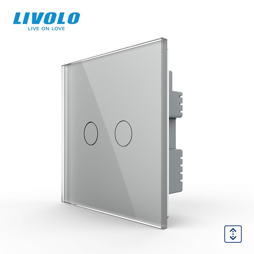 Livolo Uk Standard Touch Control Gordijnen Schakelaar, Up Down, Shutter Blind Controller,: Curtain Grey