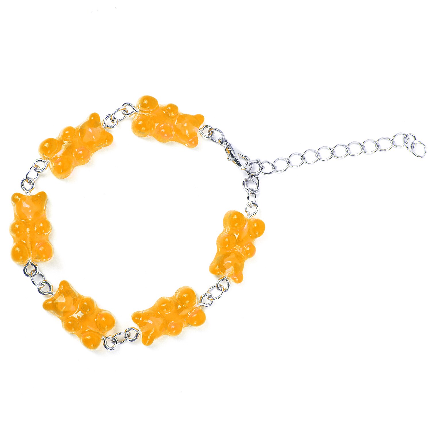 Cute Rainbow Candy Color Gummy Bear Women Girls Gummy Bear Bracelet Bracelet Jewelry Bracelet: organge