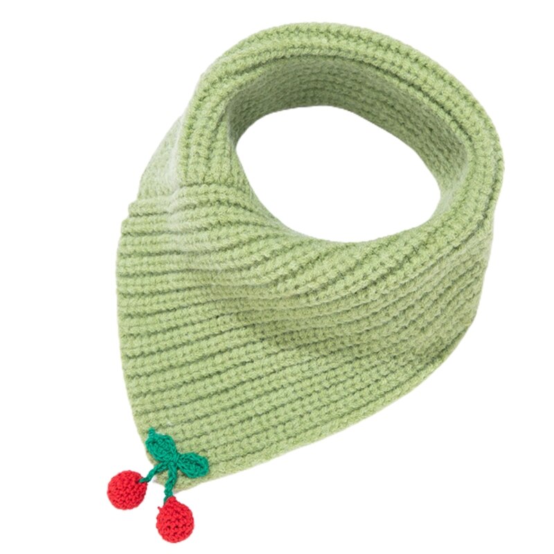 Kinderen baby winter gebreide driehoek sjaal cartoon kers snoepkleur halsdoek omslagdoek dikke gehaakte nekwarmer sjaal: Groente
