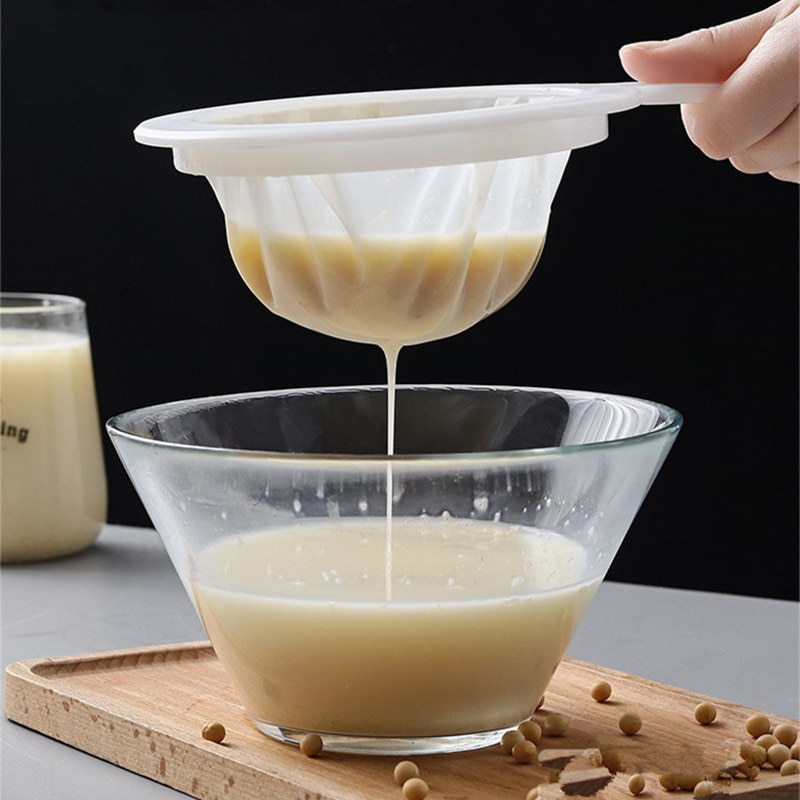 Sojamælk filter mesh sigte mælkepose presse juice gitter dørslag håndholdt mel honning si filter biavler bistade værktøjer