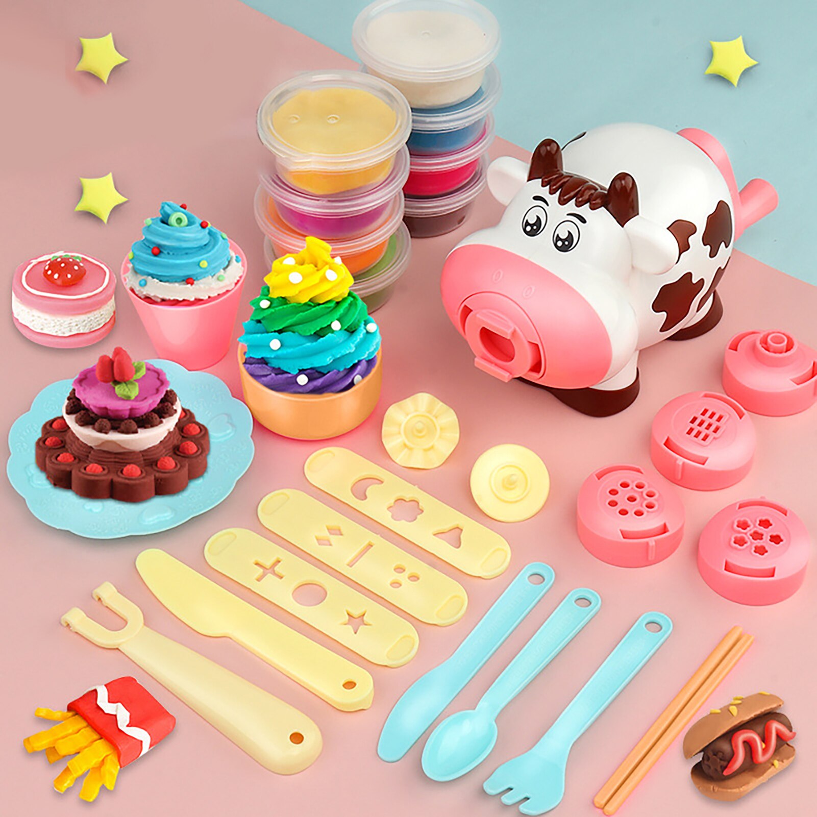 Machine à nouilles de cochon jouet pour enfants, boue colorée, pâte à modeler, maison de jeu Non collante