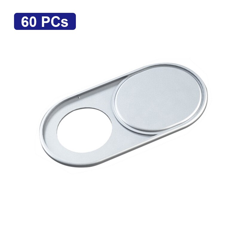 60PCs Webcam Coperchio Otturatore Slider Universale Per Il Iphone Smartphone Ipad Del Computer Portatile Tablet PC Macchina Fotografica Privacy Sticker Dropshipping: Silver-Metal-Oval