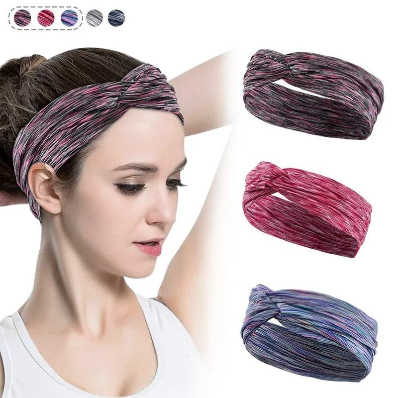 Cross Headband Solid Color Hairbands Women Girls Yoga Exercise Twisted Elastic Bandanas Hair Accessories Bandages