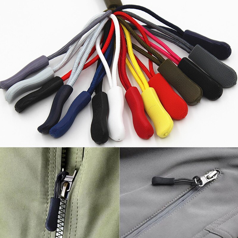 10 pièces couleur fermeture à glissière sac à dos accessoires sac à dos fin ajustement corde étiquette Fixer Zip cordon onglet accessoires fermeture éclair extracteur bricolage fermeture à glissière tête