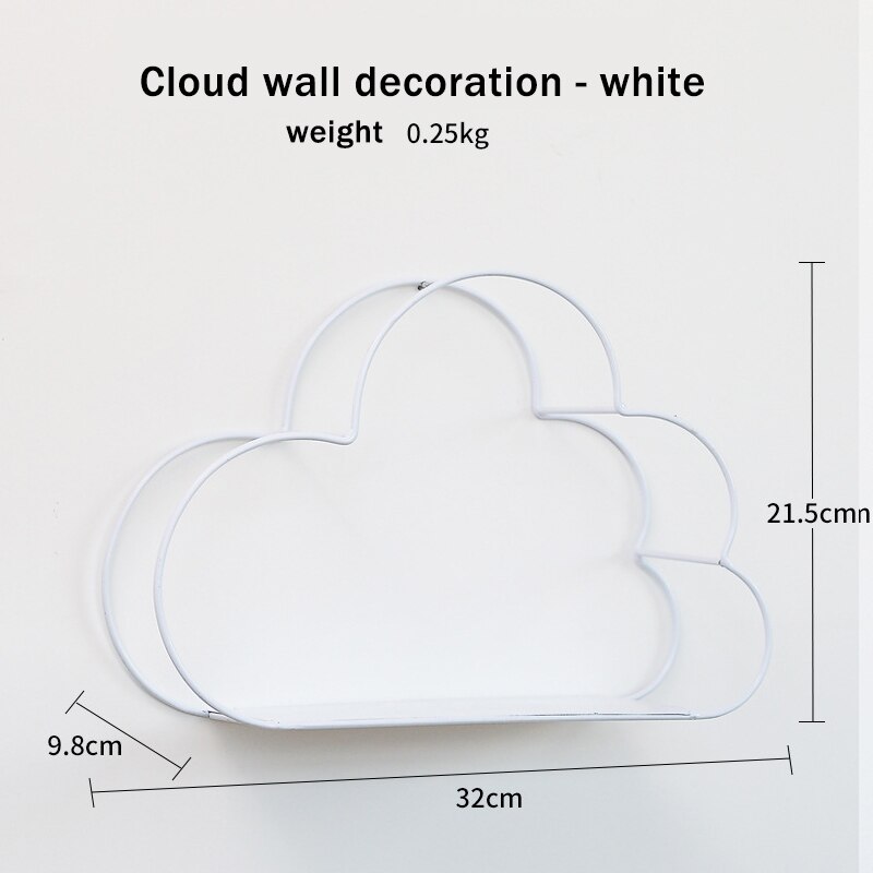 Nordisk stil sky veggfeste hylle ornament vegg soverom stue vegg hengende vegg leke hylle hjemme veggdekorasjon: Hvite skyer