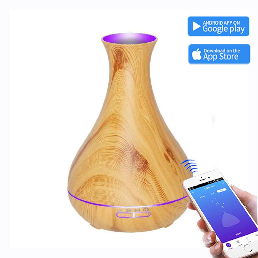 Smart wifi trådløs æterisk olie aromaterapi diffusor med mobil google app kontrol 550ml ultralyd diffusor luftfugter hjem