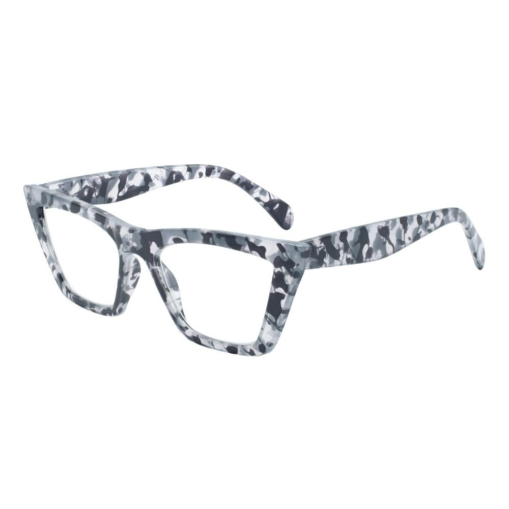 OCCI CHIARI Oversize de bloqueo de luz azul gafas de mujer gato ojo gafas óptico transparente marco computadora gafas para personas con miopía: C3 Gray