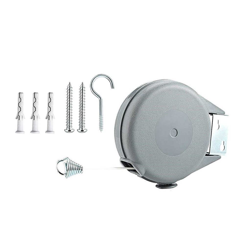 Single Rope Laundry Dryer Heavy Duty Wall Mounted Retractable Clothesline Outdoor Indoor Adjustable Length Wear Resistant