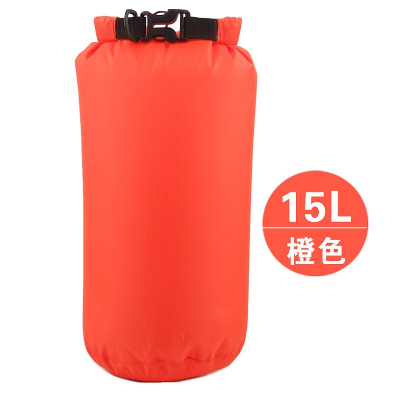15L Outdoor Waterproof Dry Wet Bag Floating Drift Fishing Rafting Hiking Swimming River Trekking Bucket Compression Bag Portable: orange