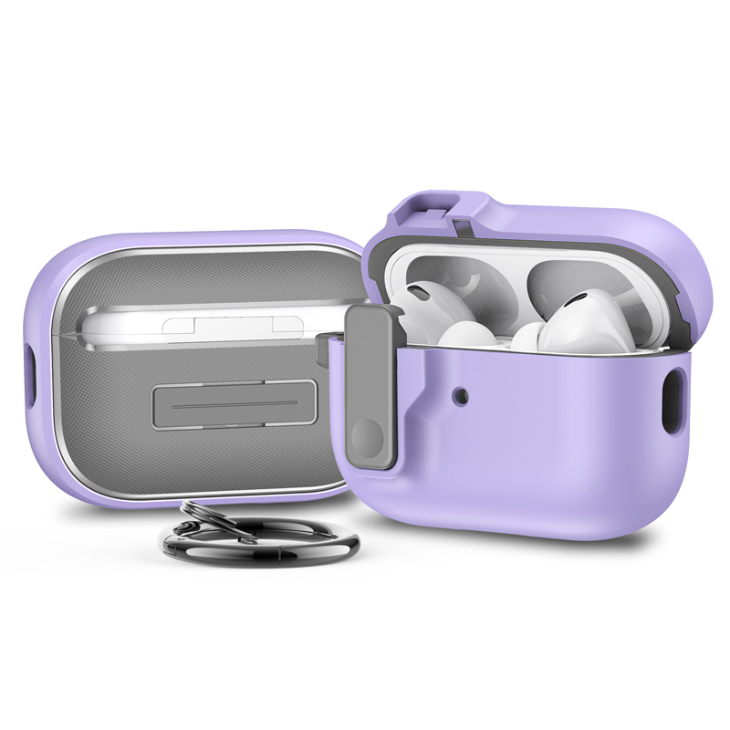 Automatic Switch Secure Lock Case Compatible AirPods Pro 2nd 1st Generation Protective Cover with Apple Air Pods 3 2 Case: 3XS / PURPLE