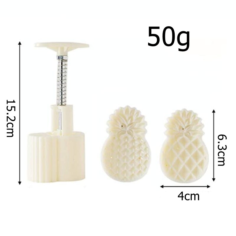 30G/50G Ananas Cookie Stempel Cutters Fruit Vorm Maan Cakevorm Set Diy Hand Druk Cookie Dessert cutter Gebak Cakevorm: 50g