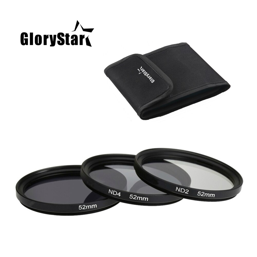 GloryStar 3 in 1 Gray ND2 ND4 ND8 Lens Filter Kit Set 49mm 52mm 55mm 58mm 62mm 67mm 72mm 77mm for Canon Nikon Sony Pentax Camera