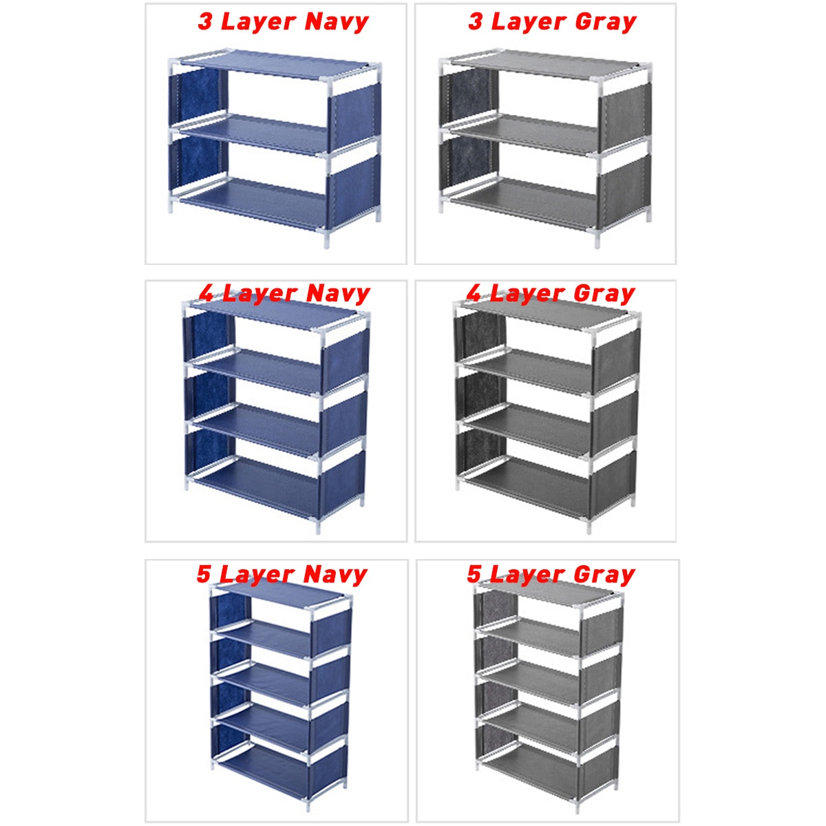 3/4/5 Layers Shoes Racks Shoe Rack Organizer Large Stackable Shoes Cabinet Shelves Holds Shelf for Home Shoe Storage Organizer