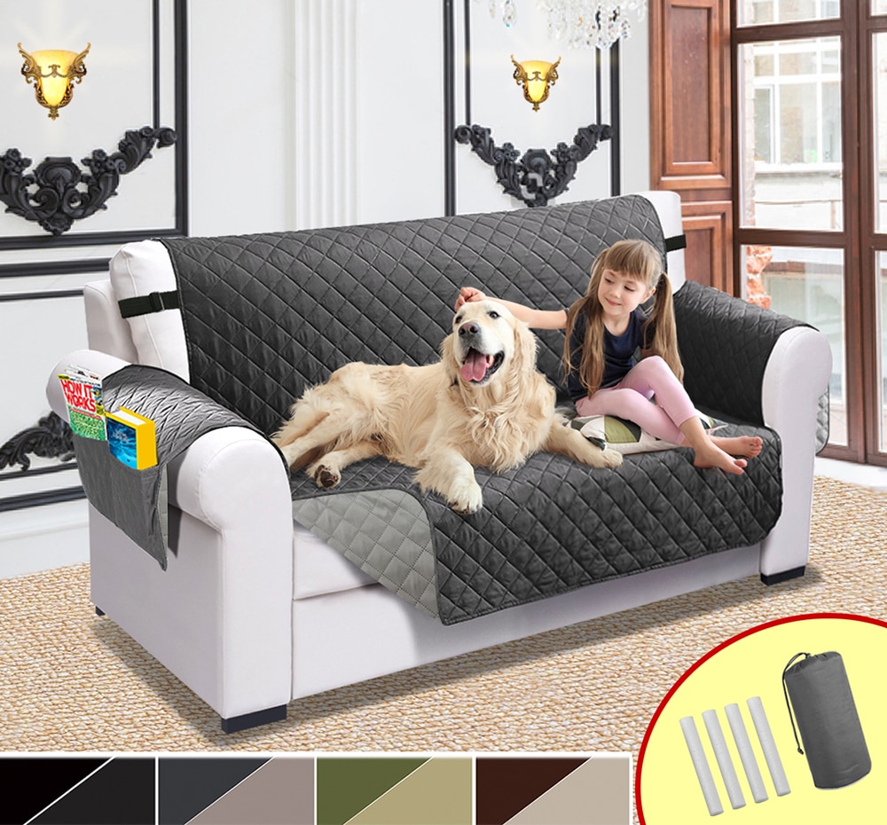 Bankhoes voor huisdieren, honden en kinderen, hoekbankhoes voor de woonkamer, waterdichte gewatteerde relaxfauteuilhoezen