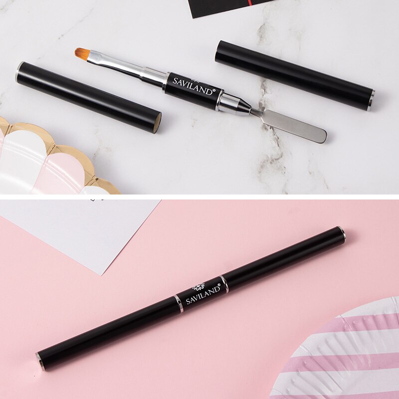 Saviland 2 In 1 Dubbele Poly Nail Gel Brush Pen Voor Nail Extension Builder Uv Gel Acryl Gel Brush Nagels tips Quick Tool