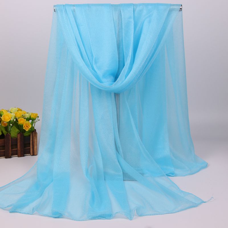 Women Chiffon Scarves Lady Soft Long Shawl Wrap Scarf Solid Color: color 9