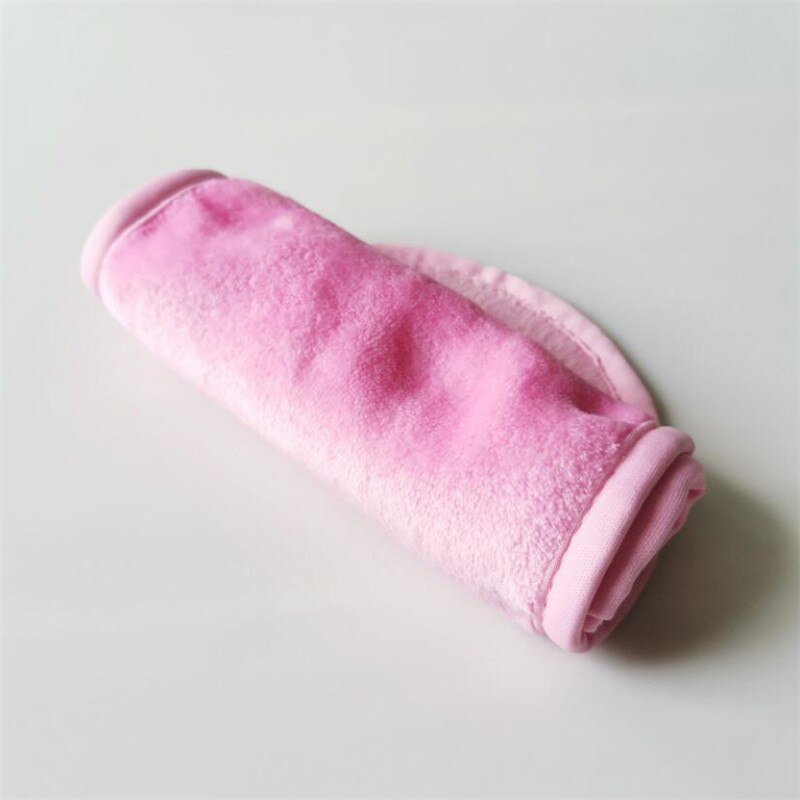 Toalla de microfibra reutilizable para limpieza facial para mujer, paño suave para quitar maquillaje, herramientas de belleza, producto de toalla de baño: Rosa