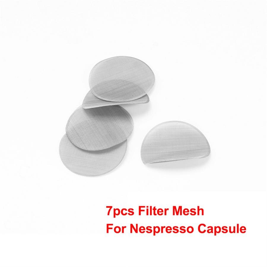 16PCS Coffee Filter Mesh Compatible With Nespresso Metal Diameter 27mm Stainless Steel Refillable Capsules DIY Coffee Maker: 7pcs