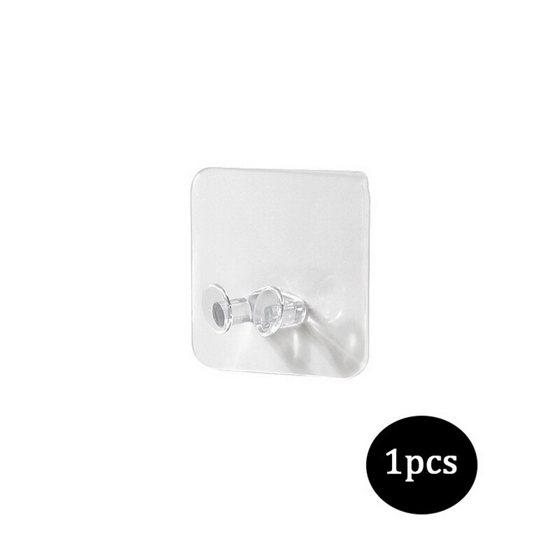 Plastic Transparent Paste Strong Paste sticker Hook For Home Bathroom kitchen Key Towel Hanger Holder: 1PCS