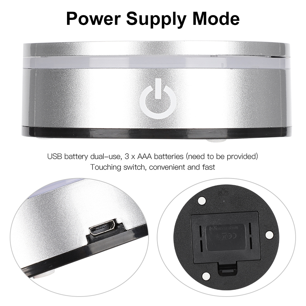 Led Light Base Kleurrijke Ronde Show Stand Display Basisplaat Voor 3d Crystal Glass Art Crystal Display Base Stand
