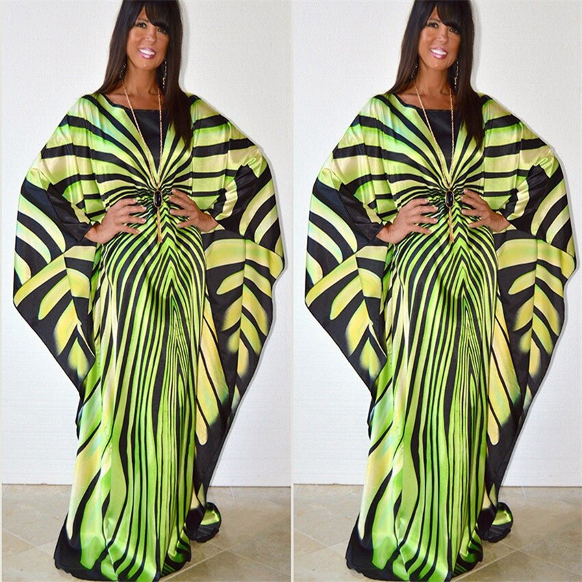 Sarees naisille pakistan mekko raidat batwing hiha löysä vapaa koko lady vestidos 5 väriä sari juhla-iltapuku