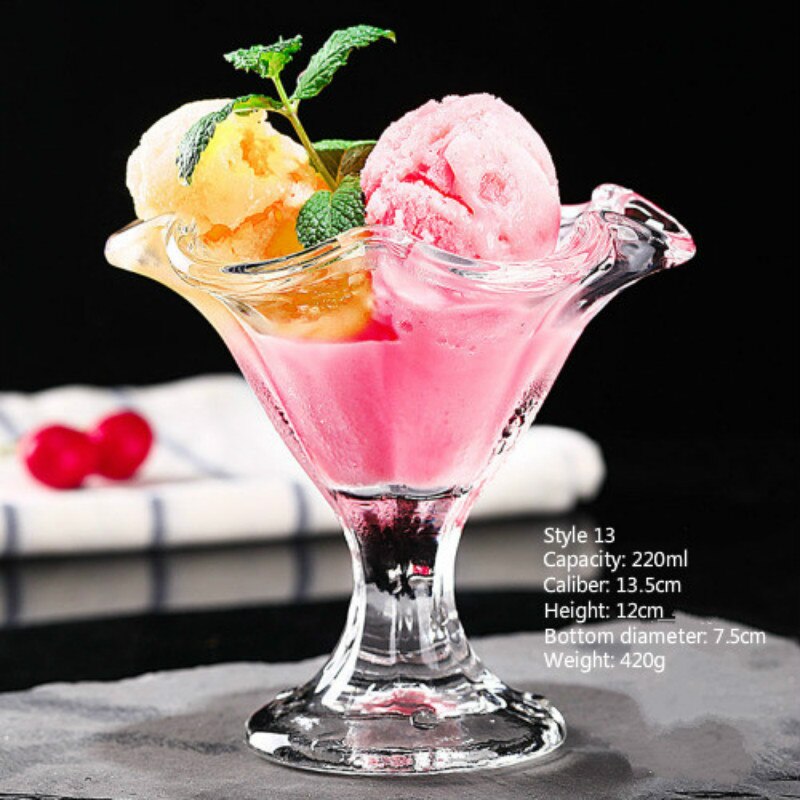 Exquisite 200-600Ml Strange Shape Cocktail Wine Glass Dessert Cup Milkshake Bowl Bar Cold Drinks Shop Goblet Dish: S13 220ml