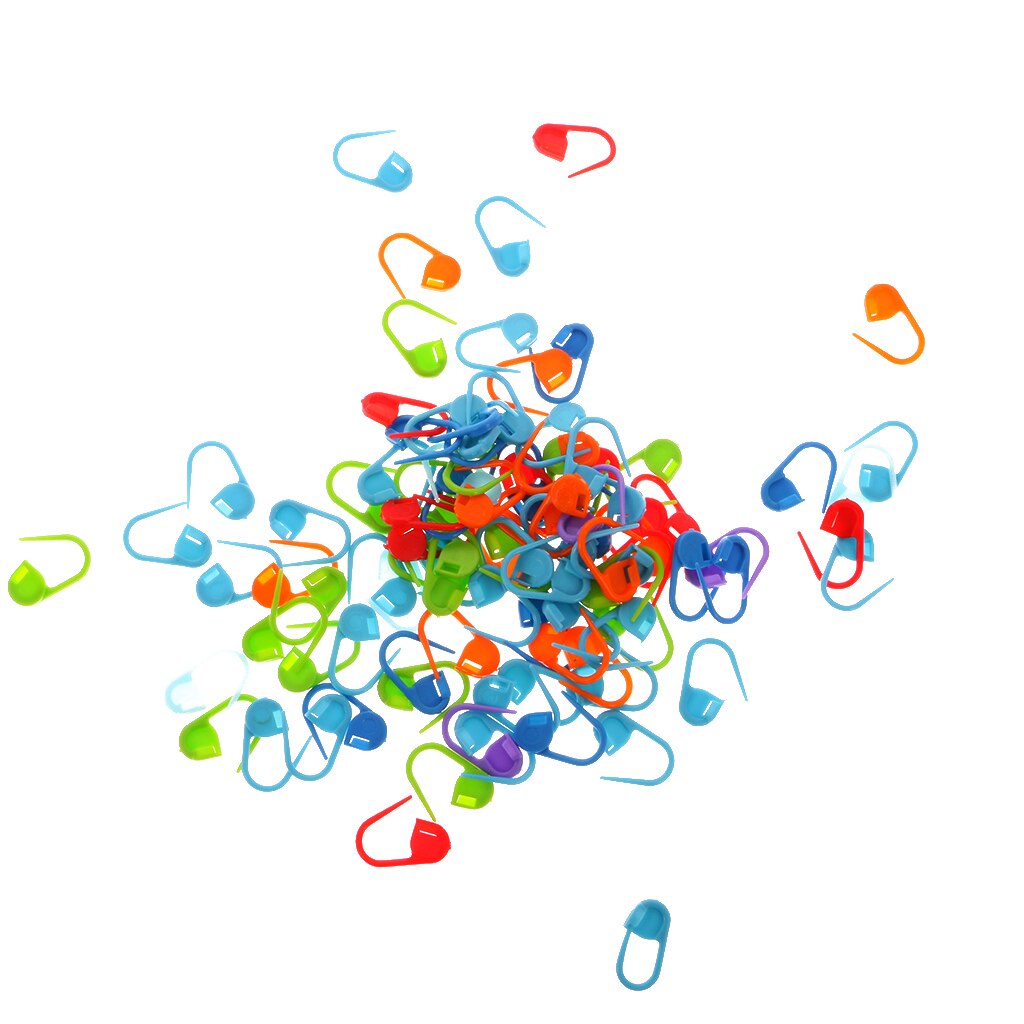 100 Plastic Assorted Knitting Craft Crochet Locking Stitch Needle Clips