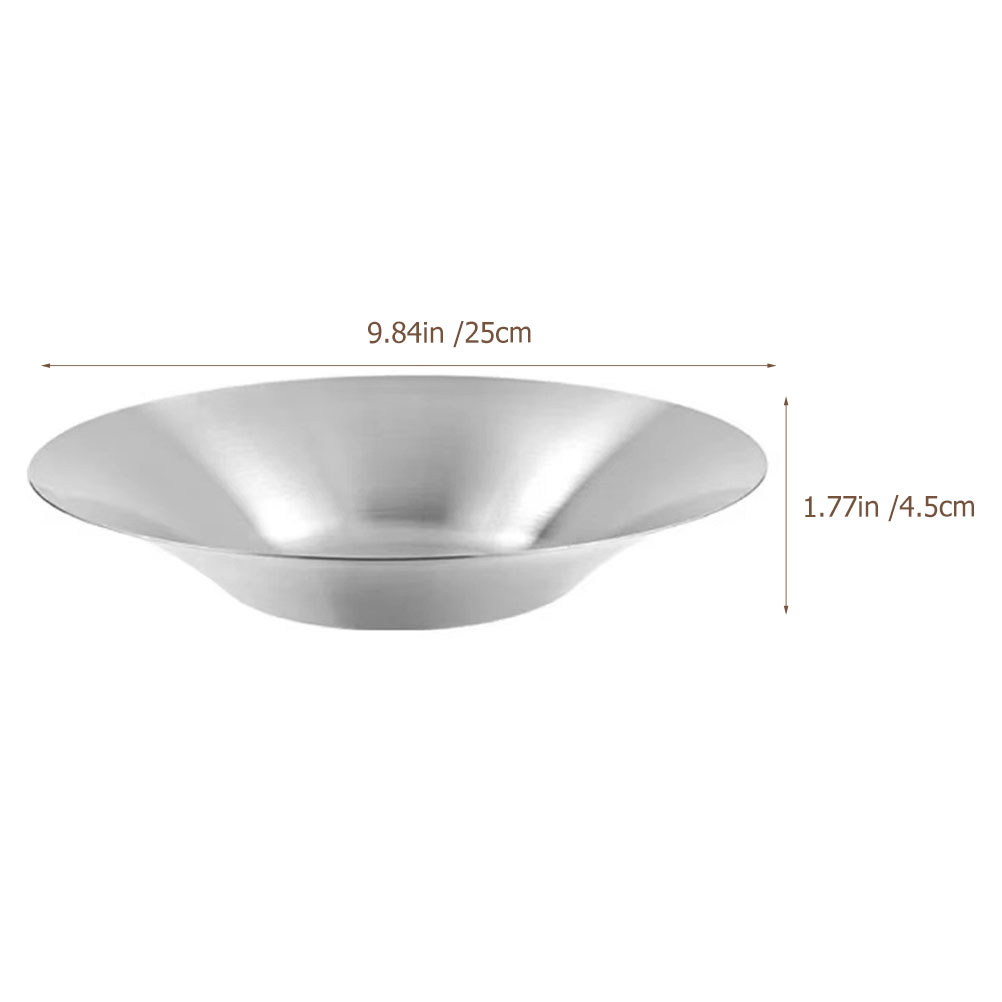Stainless Steel Plate for Eating Stainless Steel Dish Round Dish Plate Cuisine Storage Plate