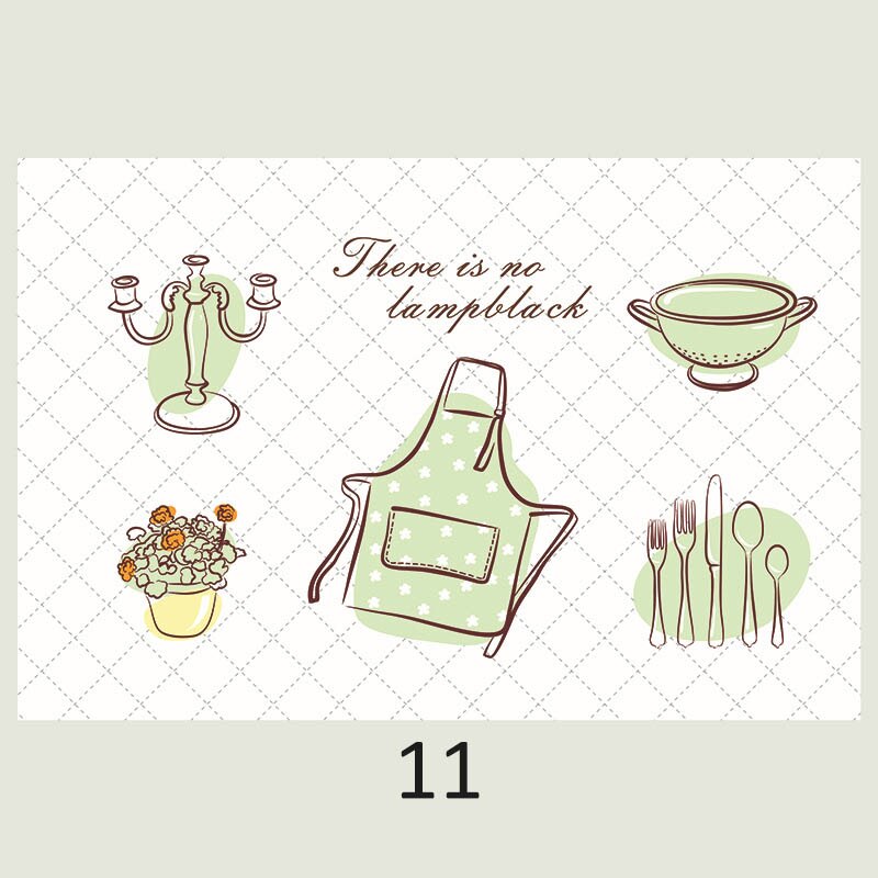 Oven Dining Hall Wallpapers Oil Proof Cute Cartoon Waterproof Kitchen Wall Stickers Self Adhesive PVC 90*60CM Wall Art Decal: 11