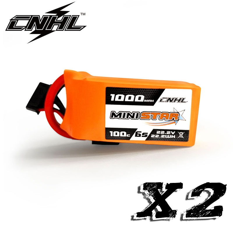 2 Pcs Cnhl Ministar 1000 Mah 22.2V 6S 100C Lipo Batterij