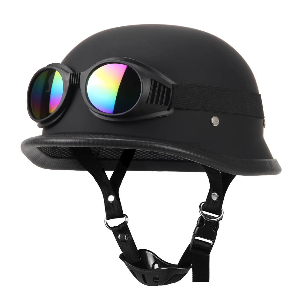 Motor halve helm Duits lederen vintage helm Casco Moto motorfiets open helm Biker Pilot DOT-certificering S-XXL