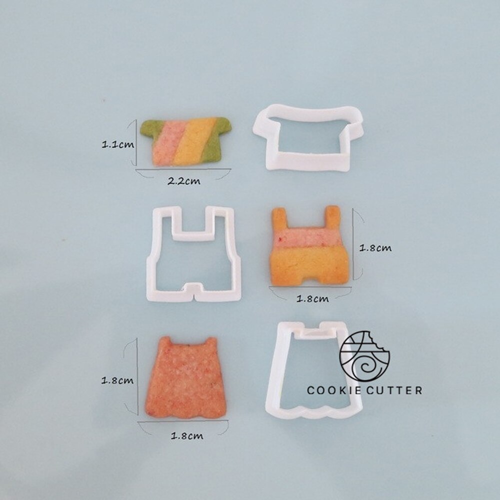 Teddy Hond Poedel Cookie Cutter Biscuit Mold Dress Up Kleding Decoratie Gereedschappen Fondant Suiker Ambachtelijke Hand Druk Pla Plastic Mal: Clothes