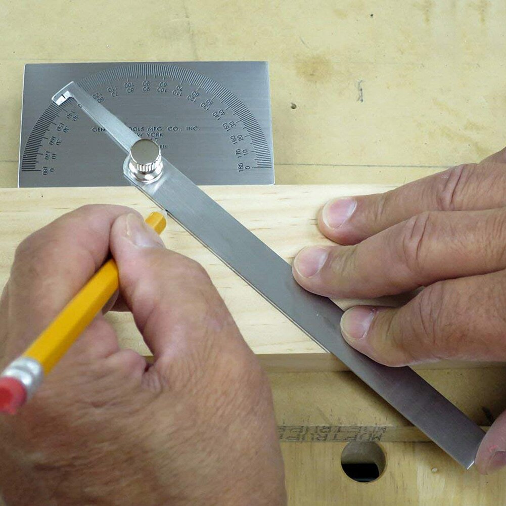 Multifunctional Angle Measuring Ruler Stainless Steel Adjustable Protractor Woodwork Hole Locator Measuring Tool
