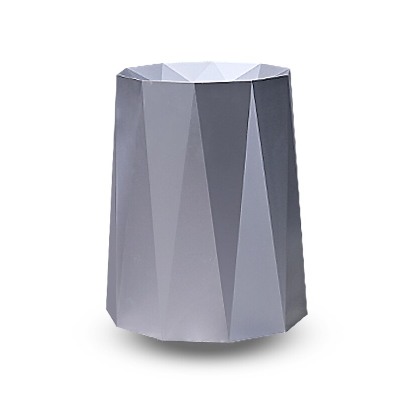 Poubelle de salle de bains en plastique doré, poubelle de luxe nordique murale ou sur pied, brosse de toilette en Silicone: Silver Trash can
