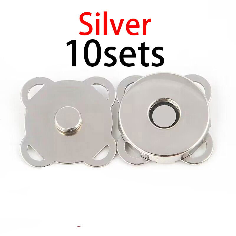 10sets 10mm 14mm 18mm Magnetic Snap Fasteners Clasps Buttons Handbag Purse Wallet Craft Bags Parts Accessories Adsorption: 3# / Antique Brass