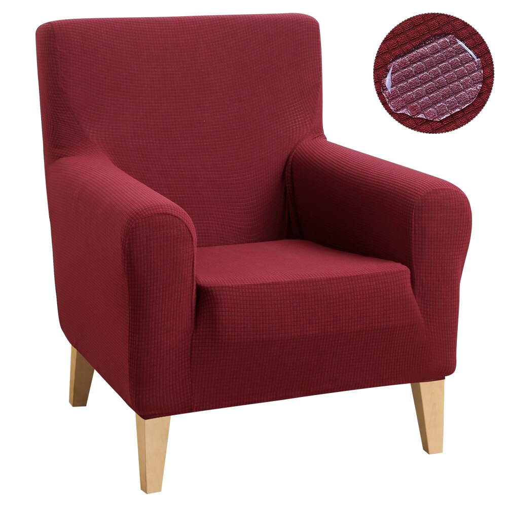 Moderne effen jacquard elastische bankzithoesbeschermer, wasbare hoes, universele bankhoes voor 1 persoon, woondecoratie: D