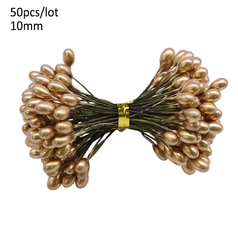 Or fleur artificielle fruits étamines fleur cerise étamine baies Bundle bricolage gâteau noël mariage boîte couronnes décor