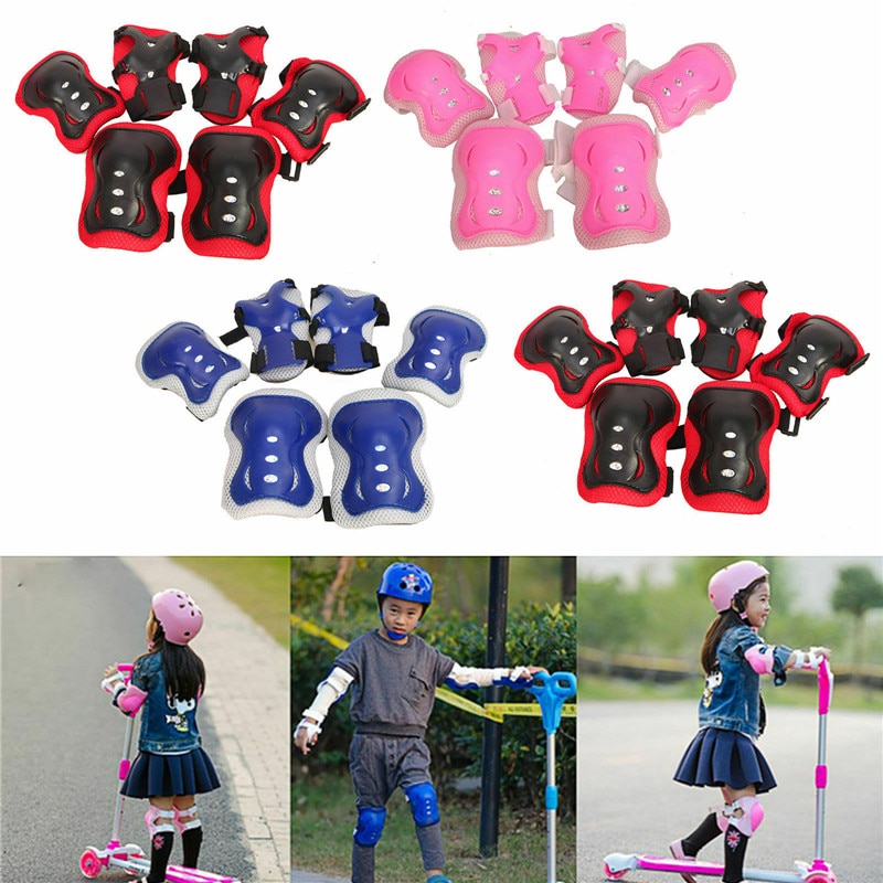Rodilleras deportivas para deportes al aire libre, rodilleras protectoras para patinaje, rodilleras de codo, 6 uds, bicicleta, patineta, chico