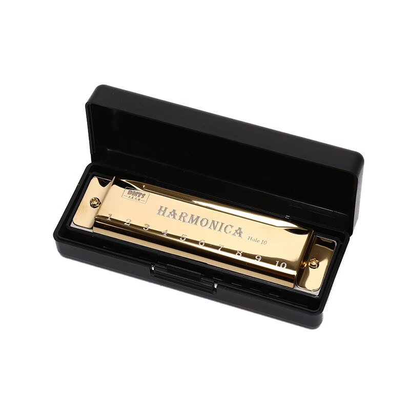 Armónico de 10 agujeros, instrumento Musical para principiantes, armónico de resina de núcleo de cobre: Oro