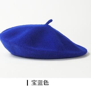 dame vårvinter basker lue malerstil lue kvinner ull årgang basker ensfarget lue damepanser varm ganglue: Blå