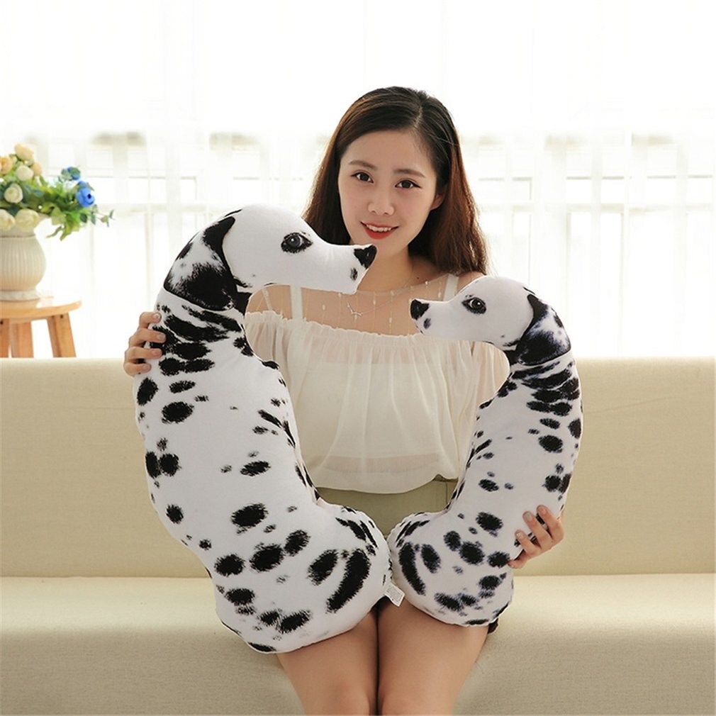 Almohada de simulación 3D para perro, cojín de felpa extraíble y lavable para siesta de oficina, perro, Sharpei, Dálmata, Husky, Lobo: Borgoña