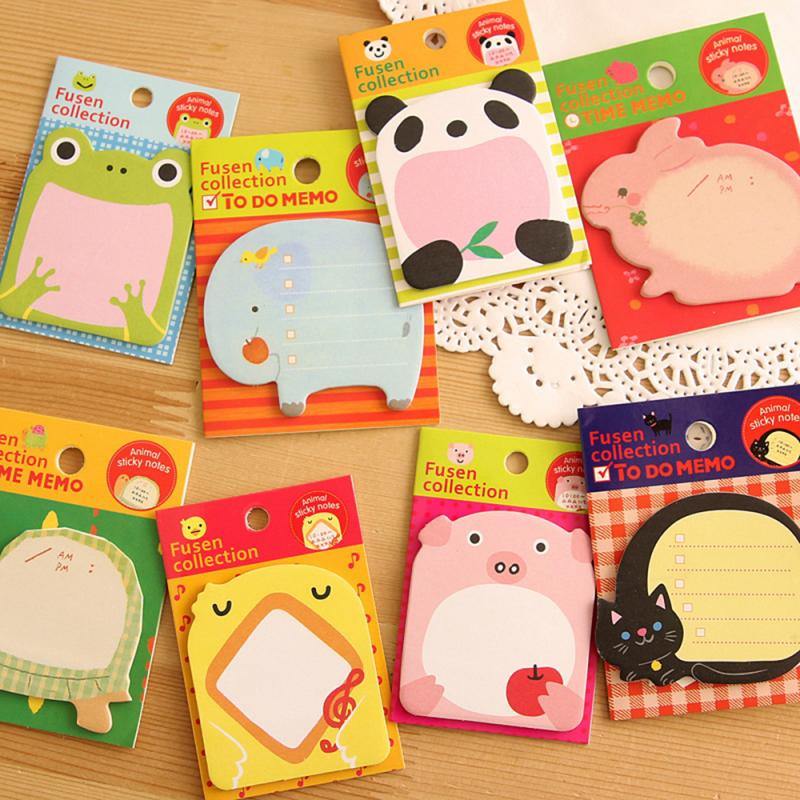 1/5 Pcs Sticky Notes Cute Sticker School Label Student Message Sticker N Times Memo Pad Scrapbooking Stationery: 5pcs random