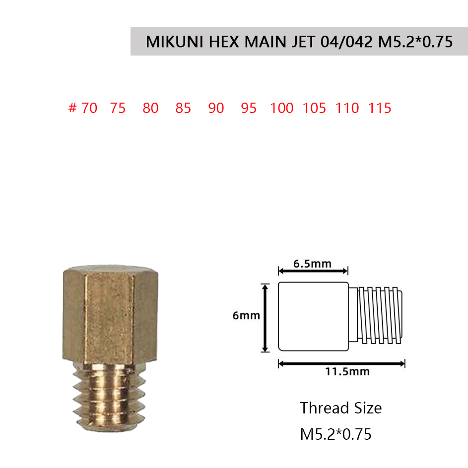 Jatos principales para carburador MIKUNI VM TM TMX 4/042, boquilla de inyectores para patinete, tamaño 70-440, sintonizador de bolsillo, gicleur hexagonal grande, 10 Uds.: Verde militar