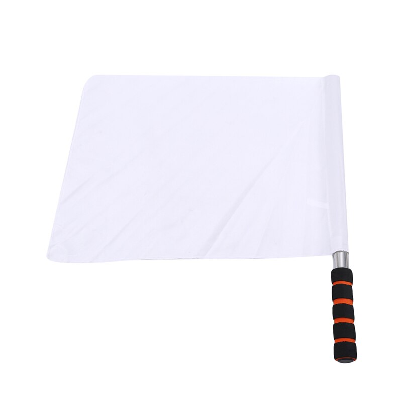 Track And Field Competition Referee Special Command Flag Stainless Steel Grip Command Soccer Referee Flag: white