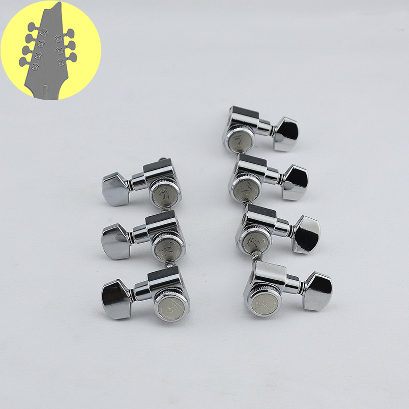 1 Set 6/7/8 corde senza chiusura a vite teste per chitarra sigillate accordatori per chitarra nero/oro/argento cromato: prugna