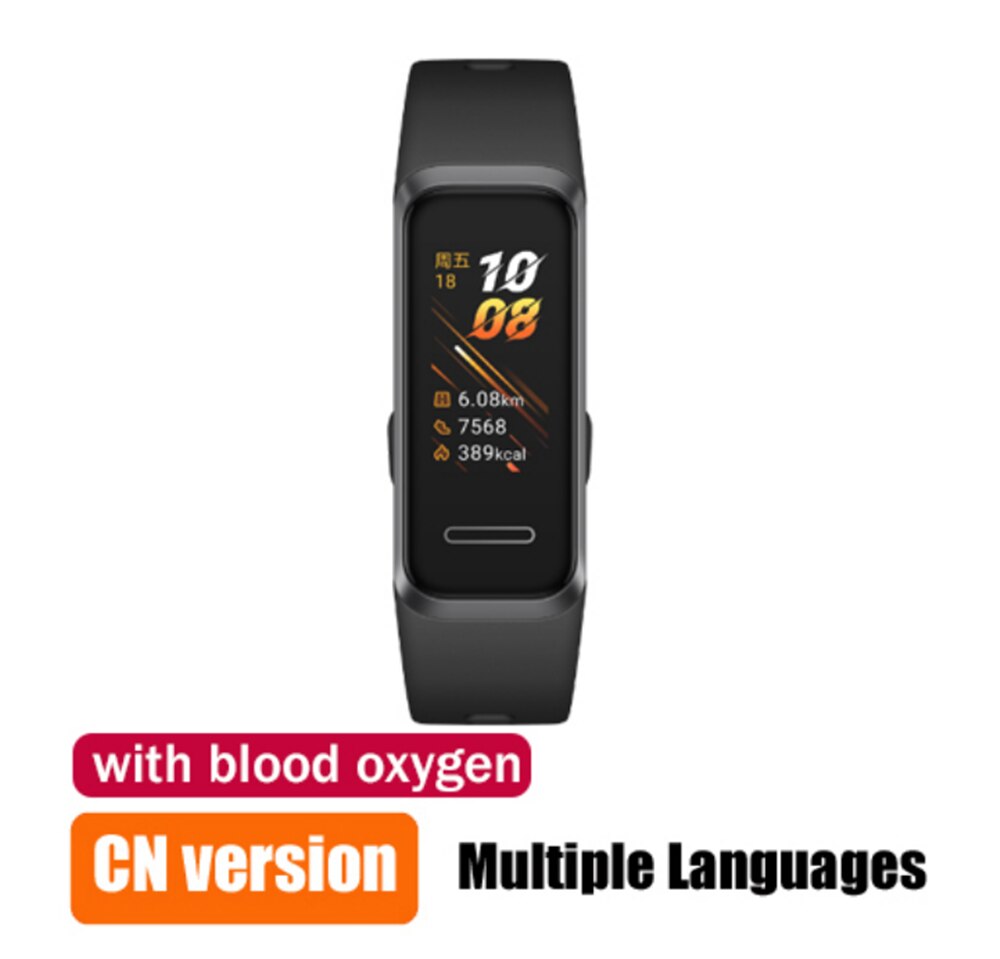 In Voorraad Huawei Band 4 Smart Polsband 0.95 ''Kleur Touch Amoled Screen Zwemmen Houding Detecteren Hartslag: Band4-Black