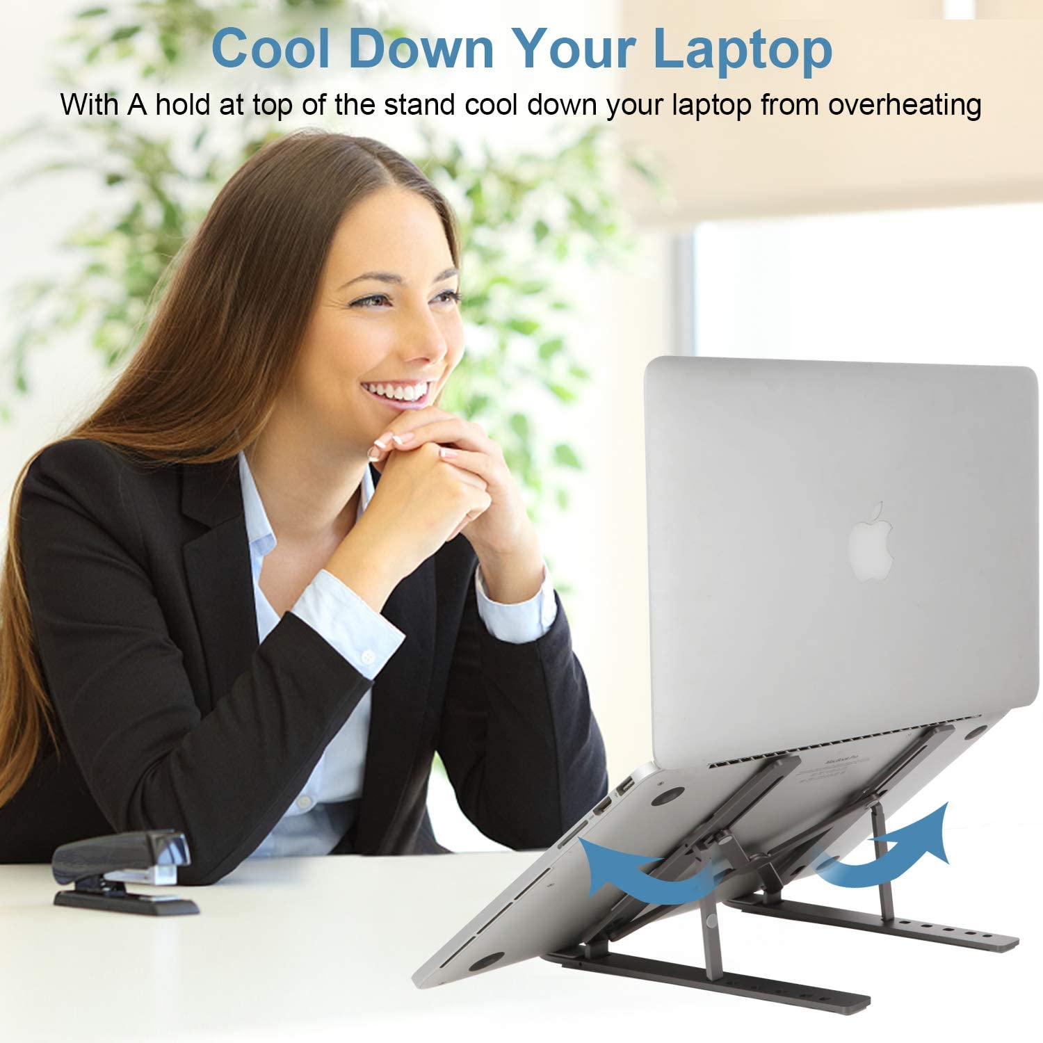 Laptop stativ justerbar bærbar bærbar holder aluminiumslegering desktop mount kompatibel med 10-15.6 tommer notebook tablet thinkpad