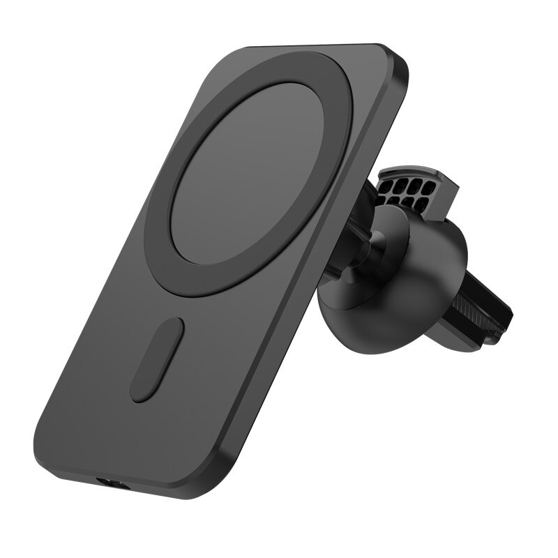 15w magnetisk hurtig trådløs billader qi opladning til iphone 12 pro max 12 mini 12 biltelefonholder magsafe trådløs oplader: Sort