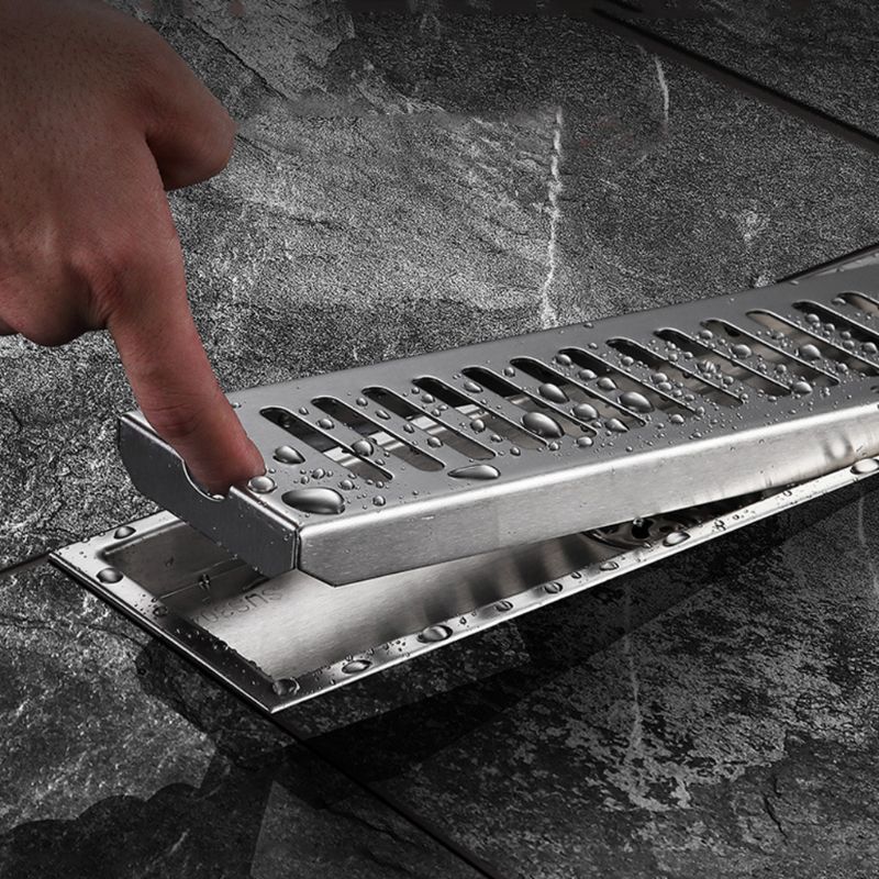 1Set 304 Stainless Steel Floor Drain Bathroom Shower Long Drainage Square Large Floor Drains Cover Roof